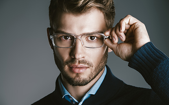 Young man wearing glasses