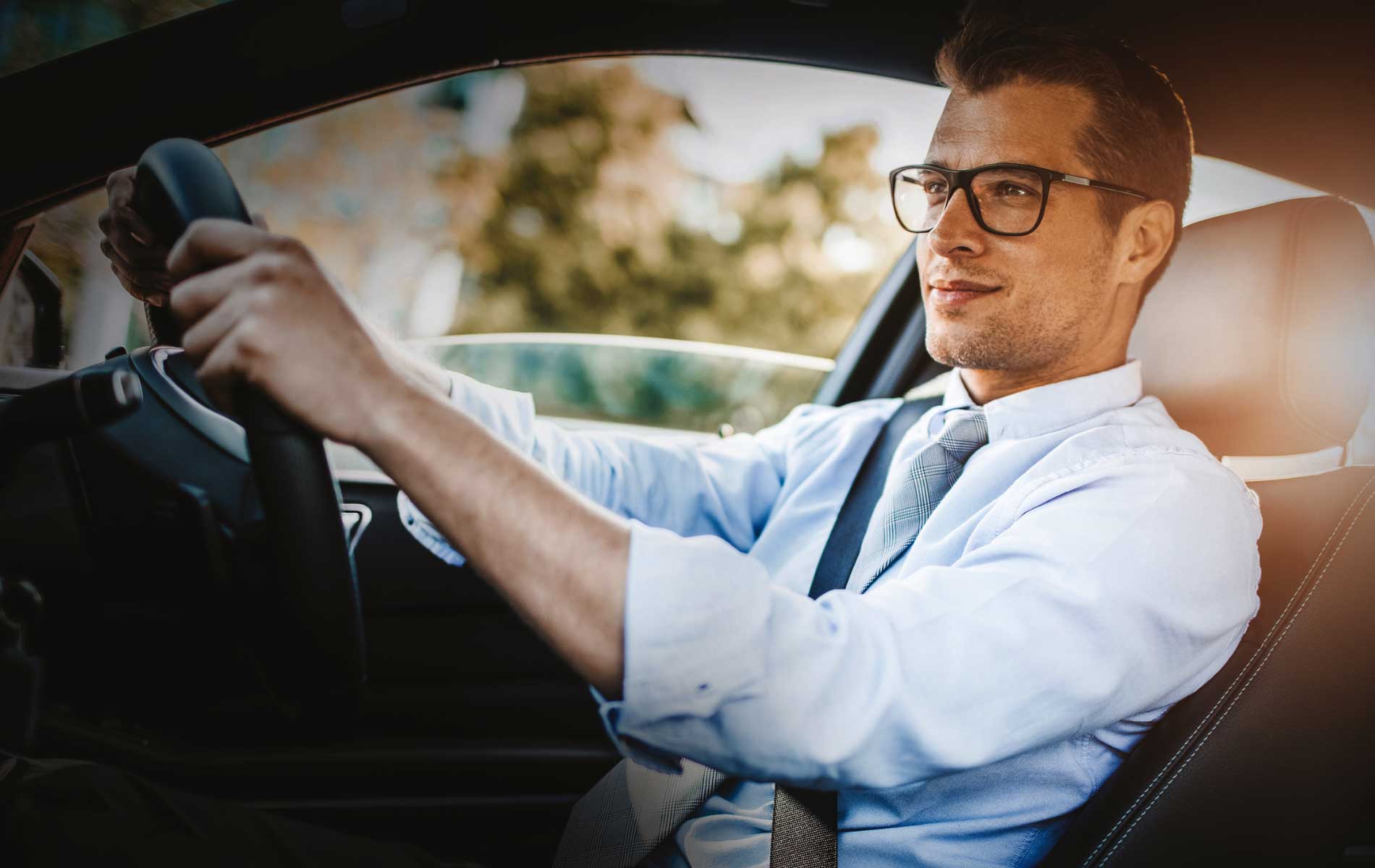 Man driving wearing Nova Drive 