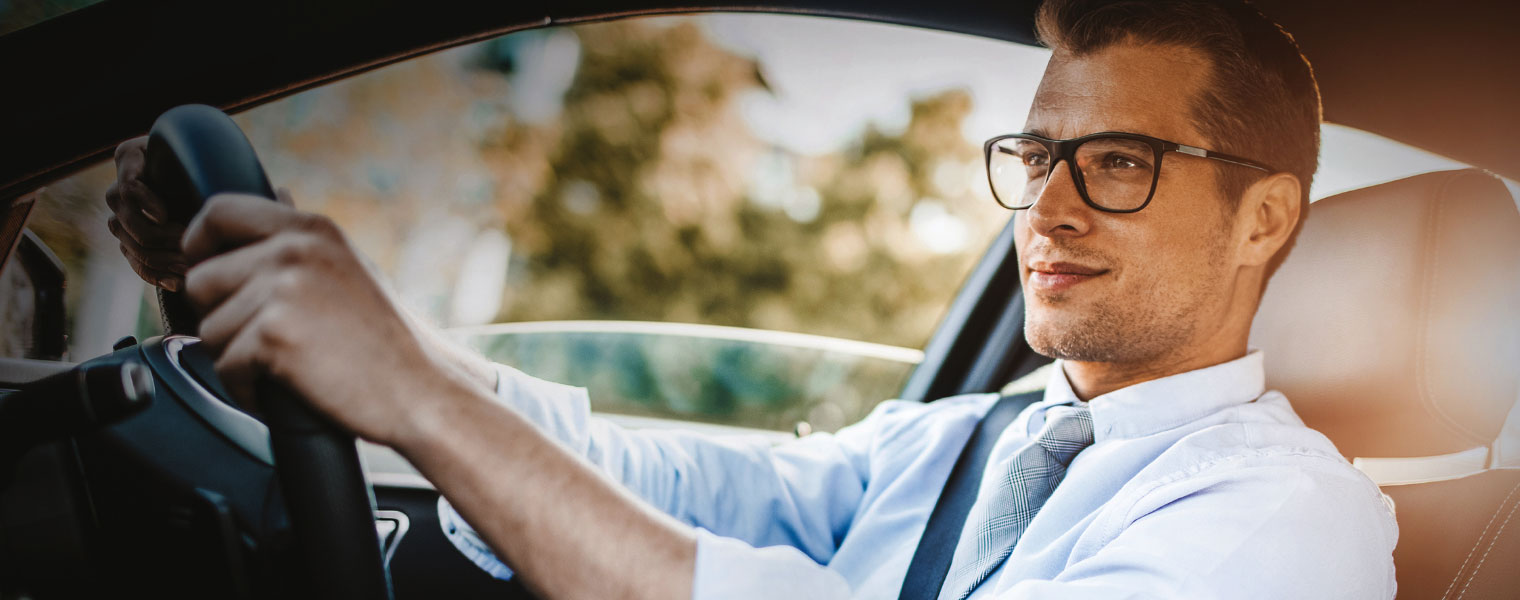 Man driving wearing Nova Drive 