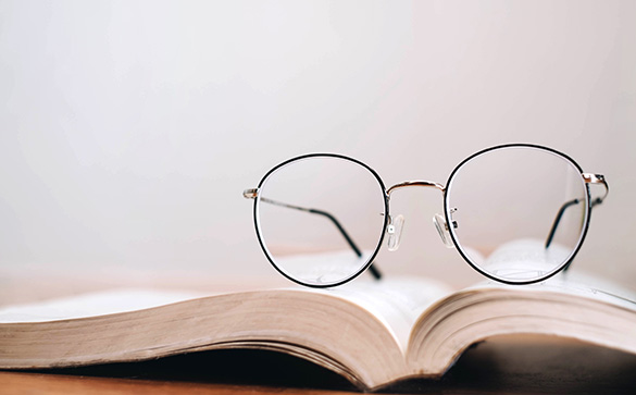 Glasses on a book