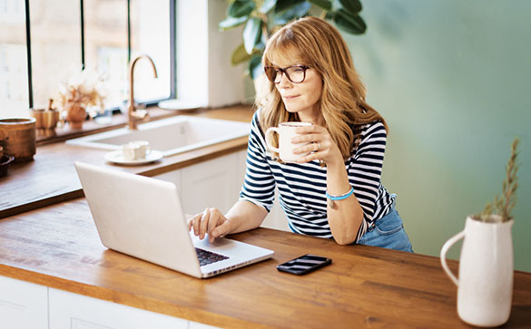 Woman working on computer